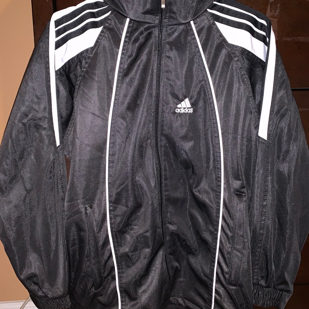 Black and white adidas jacket